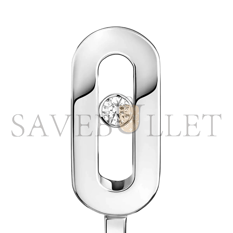 Mes1kaa move uno mini hoop earrings white gold d1am0nd earrings 10050-wg